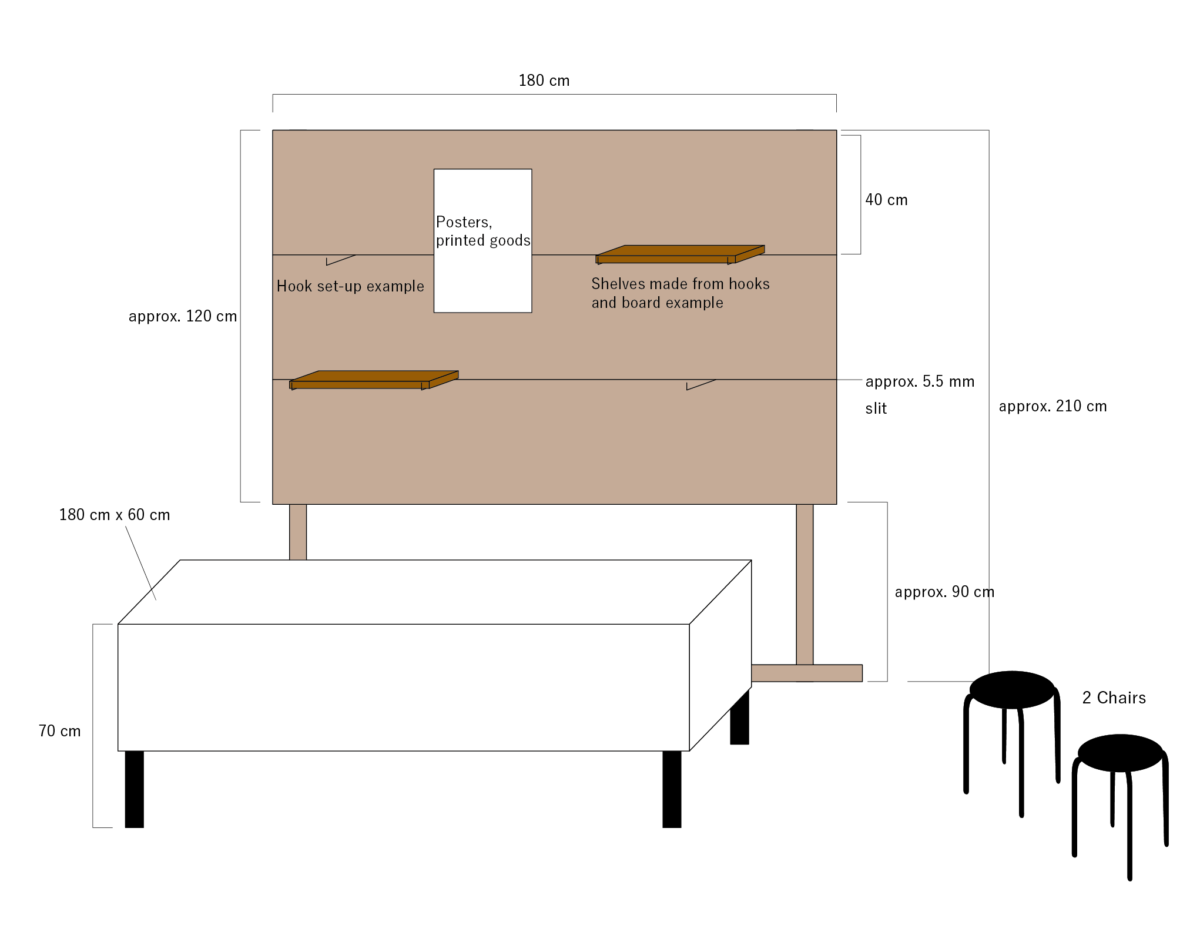 TOKYO ART BOOK FAIR Using Your Booth / Detailed Booth Info / Caveats